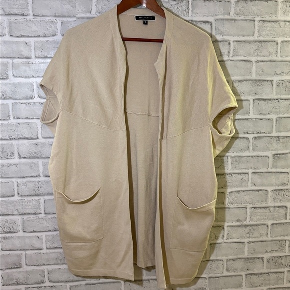 Melanie Lyne cream coloured open front cardigan, size medium slouchy - Picture 1 of 7